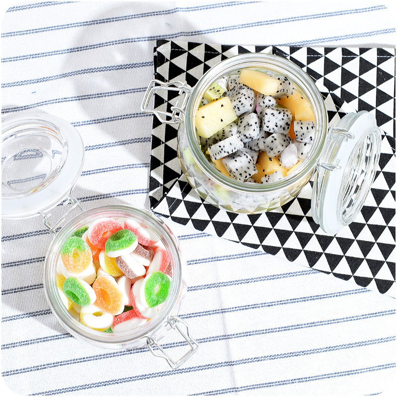 RSCHEF 1pcs glass storage bottle spice jars with lid capacity honey candy jar kitchen storage container glass jar