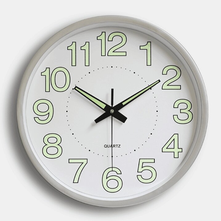 Luminous Wall Clocks Large Clock watch Horloge 3D DIY Acrylic Mirror Stickers Quartz Duvar Saat Klock Modern Mute: sliver