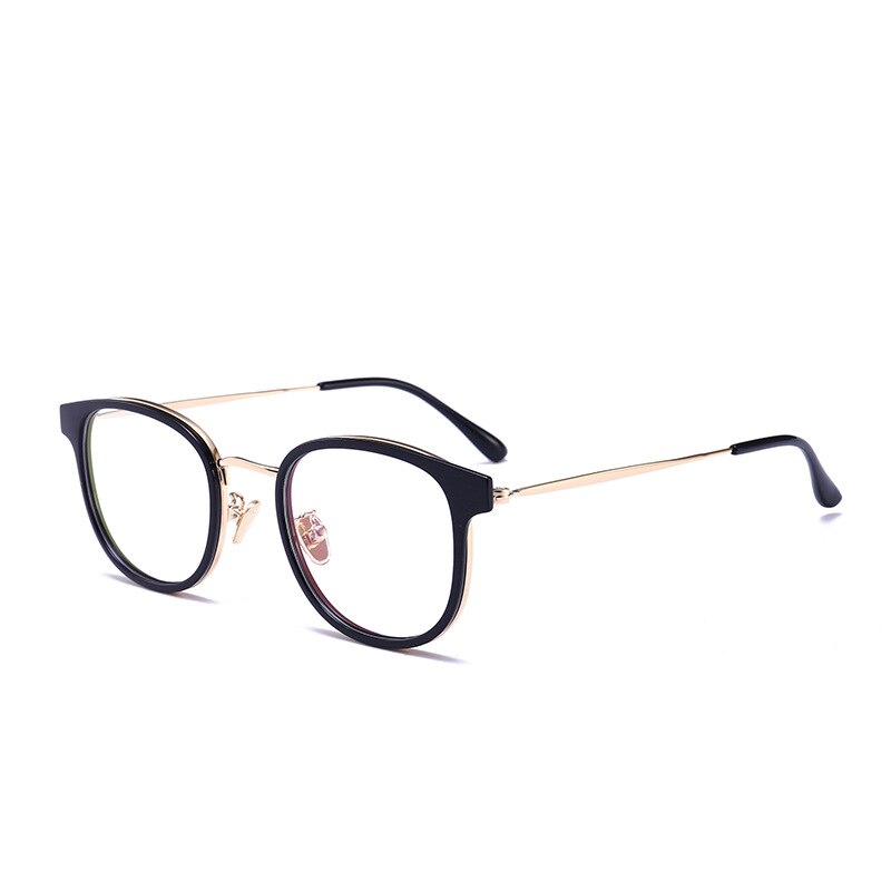 Explosion TR90 Metal Alloy Glasses Frame Men Myopia Eye Glass Prescription Eyeglasses Korean Square Optical Frames Eyewear: black gold