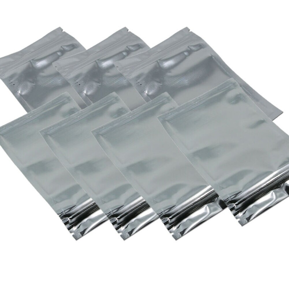 100 stk flade aluminiumsfolieforseglingsposer poser fødevaregodkendt pakke genlukkelig til mad, kaffe, nødder, sukker, snack
