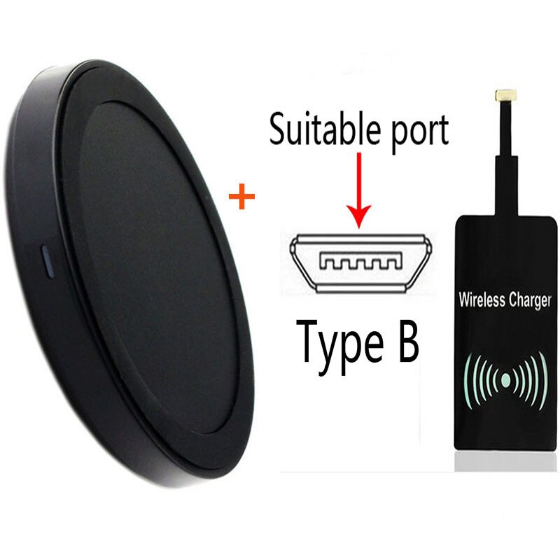 Qi universal trådløst opladningssæt oplader adapter receptor pad spole modtager til huawe xiaom android smartphone: Type b kit