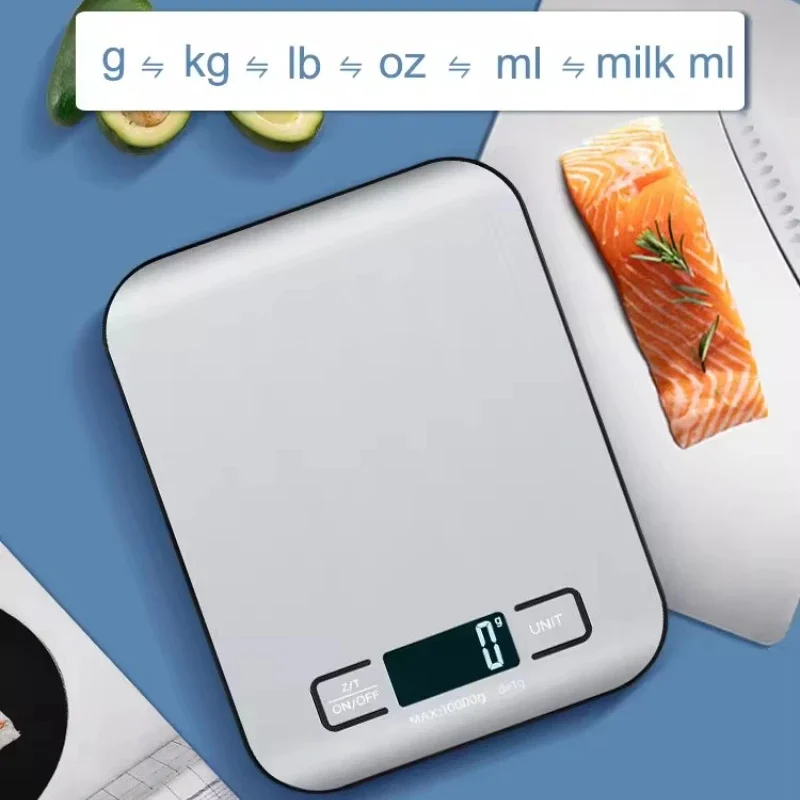Rustfritt stål panel elektronisk vekt digital kjøkkenvekt led-skjerm 5kg/1g hjem smykker mat snacks veiing bakeverktøy