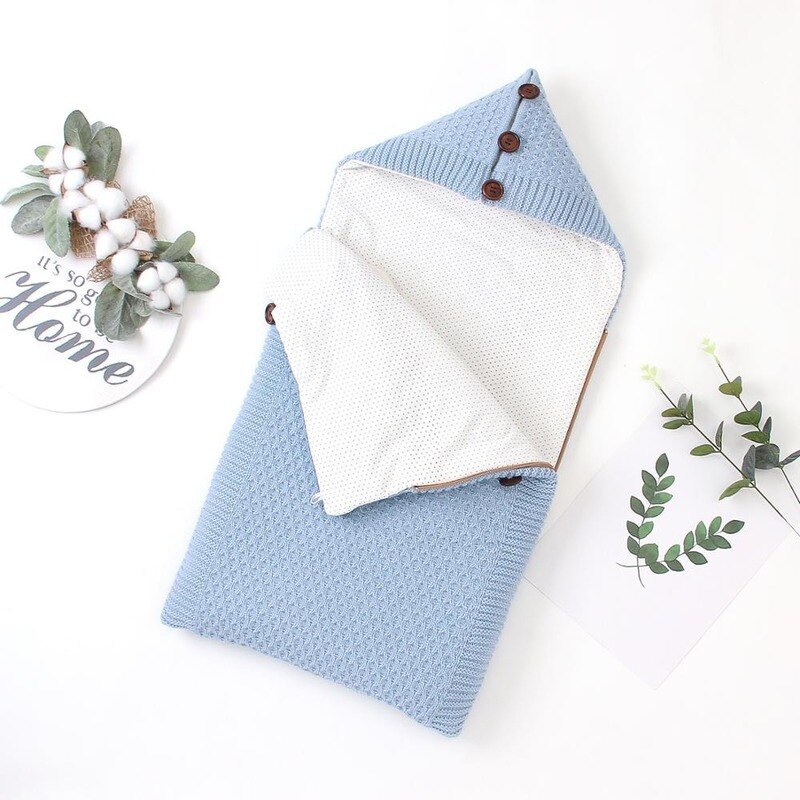 Baby Sleeping Bags Newborn Bebes Swaddle Wrap Gowns Winter Warm Knitted Stroller Sleep Sack for Infant Boys Girls Envelopes 0-6M