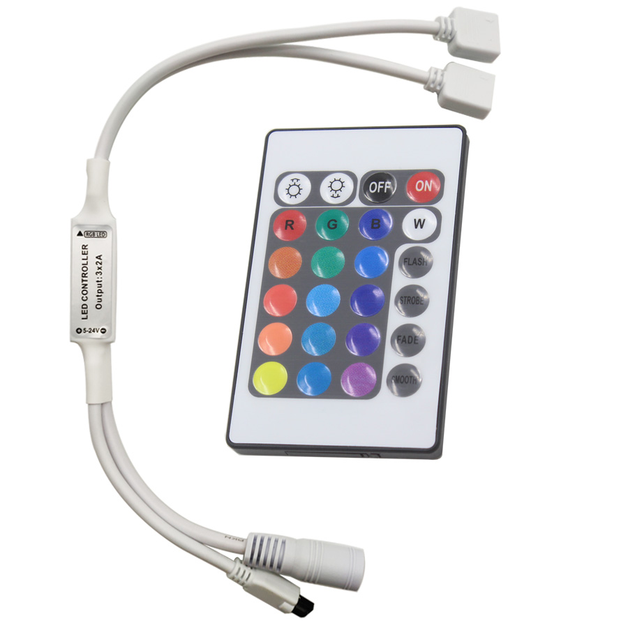 Led Controller 44 Keys LED IR RGB Controler LED Lights IR Remote with battery Dimmer DC12V For RGB 3528 5050 LED Strip