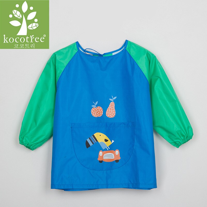 Kocotree baby slabbetjes cartoon waterdichte lange mouwen kinderschort speeksel handdoeken baby polyester boerendoek voor kinderen voeden: Blauwe toekan / S