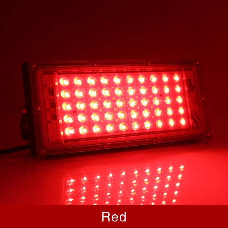 Led-schijnwerper 50W 220V Buitenschijnwerper IP65 Waterdichte LED-straatlantaarn Koud/Warm wit Rood Groen Blauw RGB Spotlight: changeable