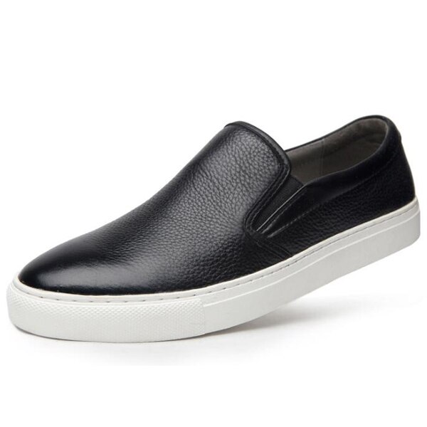 YIGER – mocassins en cuir véritable à enfiler pour homme, respirants, à la , noirs et blancs, nouveauté , , 0120: Black Loafers / 7