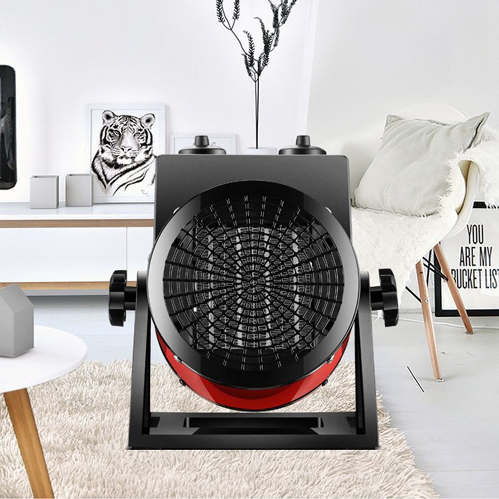 2000W Electric Air Heater Fan 2 Gears Adjustable Overheat Protection Room Warmer Three-plug Commercial Household Heater