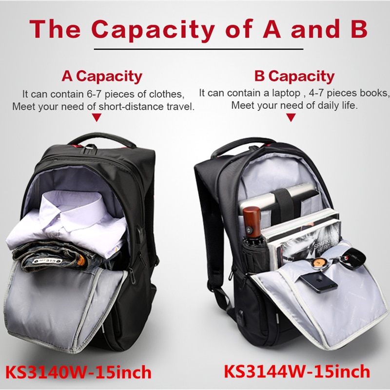 10% Off Kingsons KS3140 Men Women Laptop Backpack Multi-function Waterproof Business Leisure Travel School Bag Backpack