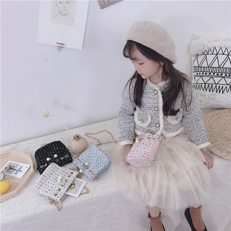 Baby Girls Pearl Shoulder Bag Kids Crossbody Small Coin Purse Lovely Chain Bags Coin Purses