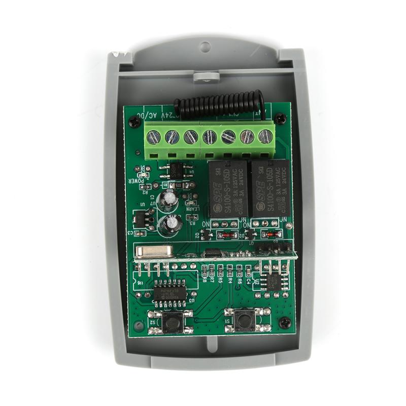 Universal 2 channel Gate Garage Door remote control receiver 433MHZ fixed code and Rolling Code Receiver Remote control