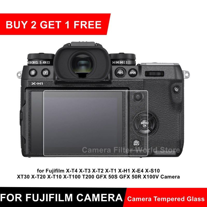 Protecteur d&#39;écran pour caméra Fuji XT4 XT3 XE4 XS10, Film en verre trempé pour Fujifilm X-T4 X-T3 X-T2 X-T1 X-H1 X-E4 X-S10