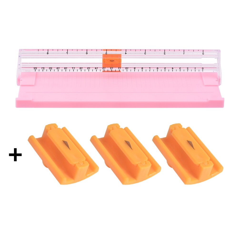 Mini A4 A5 Paper Cutter Cutting Card Trimmer Ruler Blade Mat Scrapbook School Office Kids Safety Label Art Photo Portable Mini: type A pink