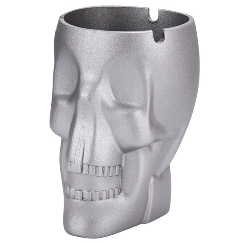 Asbak Vlamvertragende Asbak Aluminiumlegering Schedel Desktop Asbak Grappige Asbak Thuis Asbak: silver