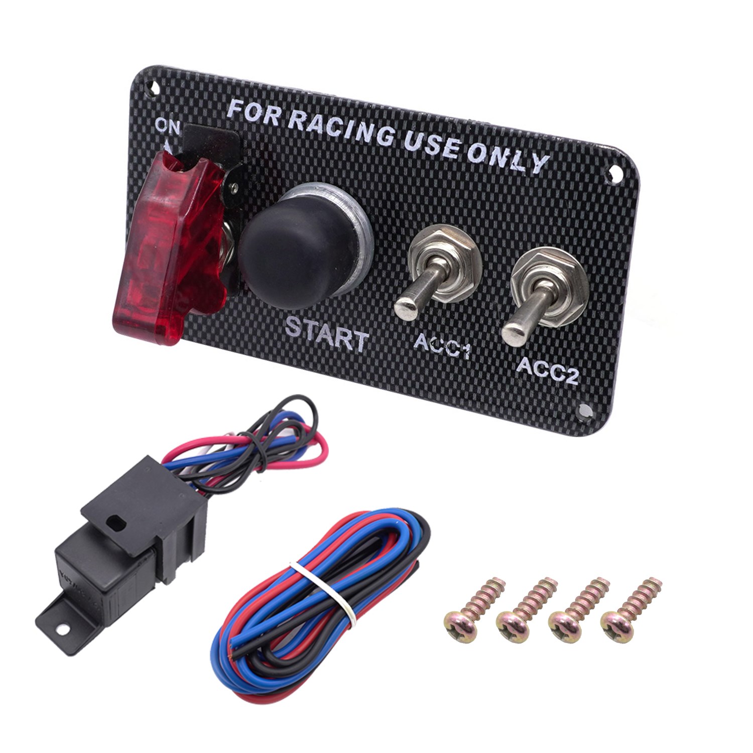 Panel de Interruptor de 12v, Interruptor de maletero de coche, luz LED, palanca de encendido, arranque del motor, Desconexión de la batería, interruptores de corte universales: Blanco