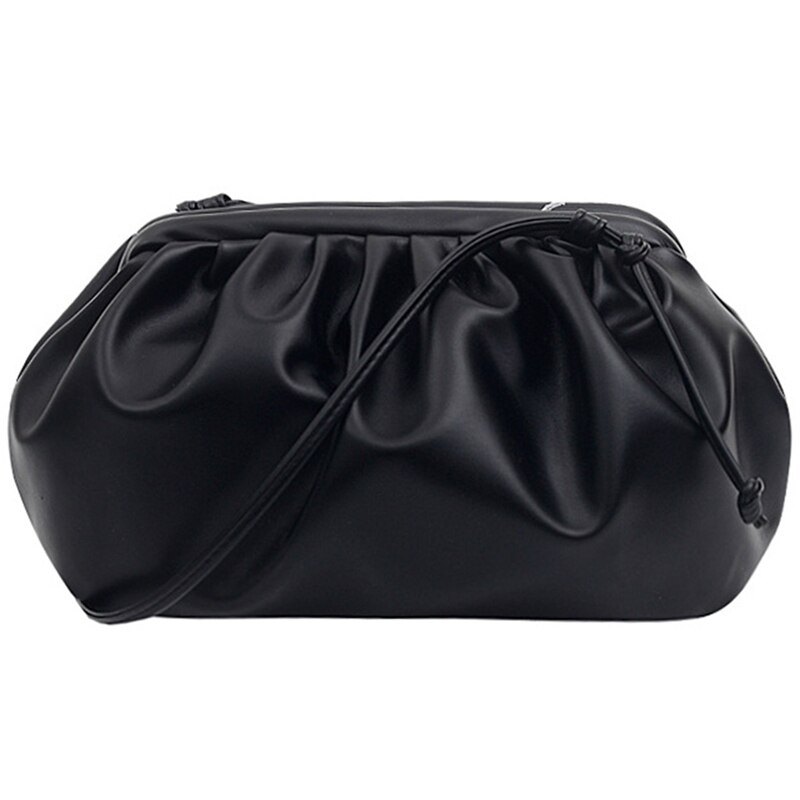 Sac nuage Portable pince sac bouche sac femme sac sous les bras: BK