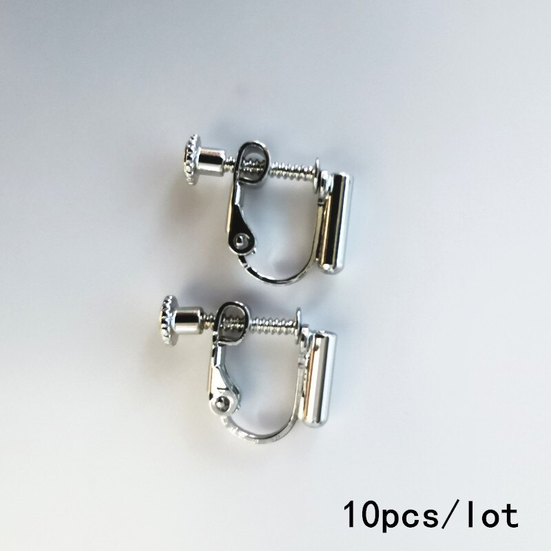 10 Stks/partij Oor Clip Converter Meerdere Stijlen En Meerdere Kleuren Diy Sieraden Accessoires Geen Doorstoken Clip Op Oorbellen: B Silver 10pcs