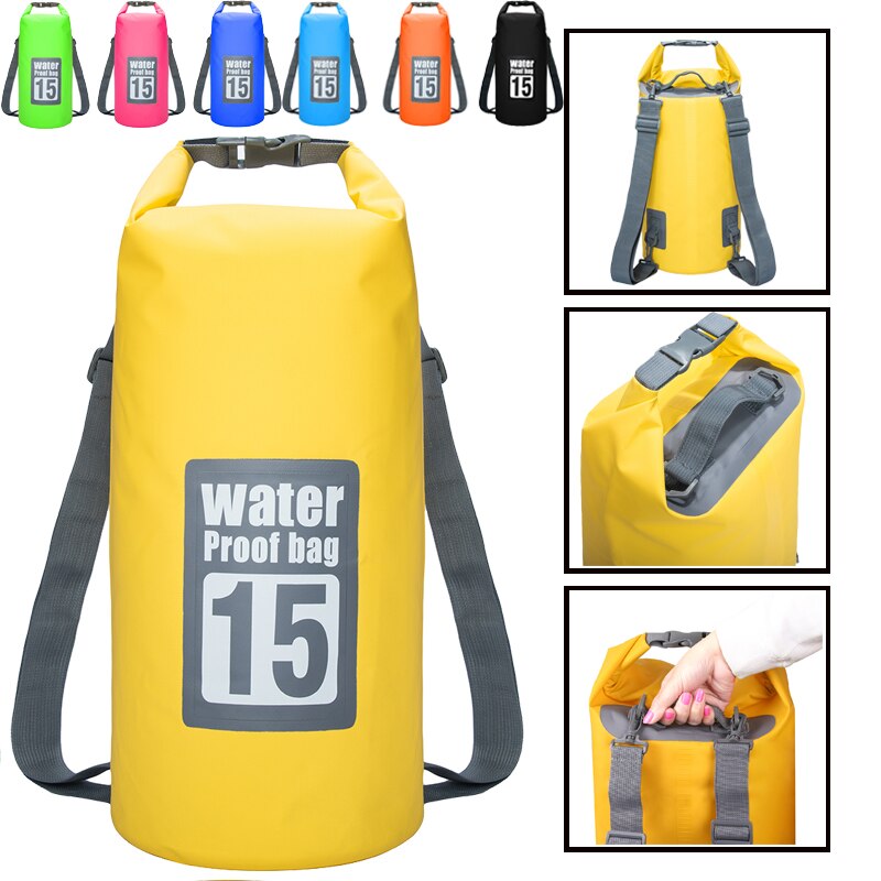 5L/10L/15L/Wasserdichte Taschen Trockenen Tasche PVC Wasserdichte Rucksack Sport Tasche Rafting Schwimmen Rucksäcke Undurchlässig Trockenen tasche # ED