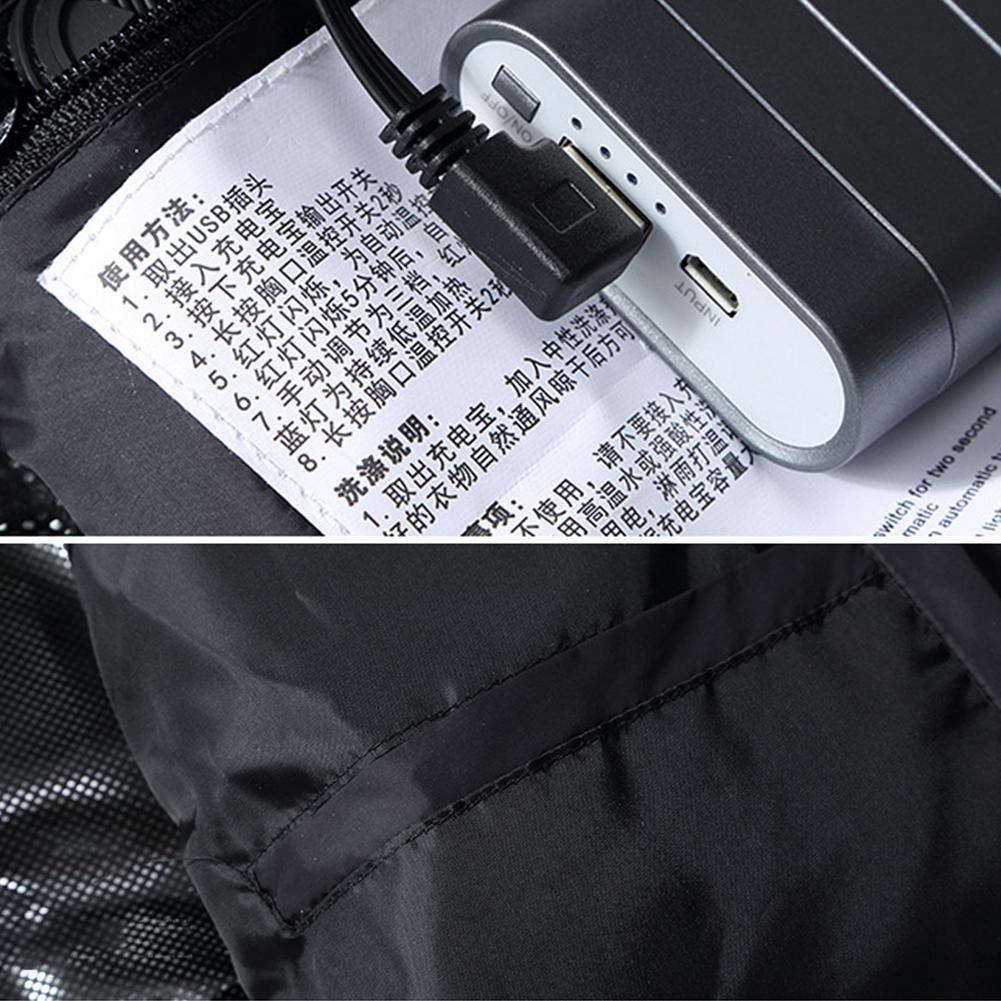 8 Areas Electric Heated Jackets Outdoor Sport Coat USB Electric Heating Hooded Winter Thermal Warmer Jackets for Hiking Skiing