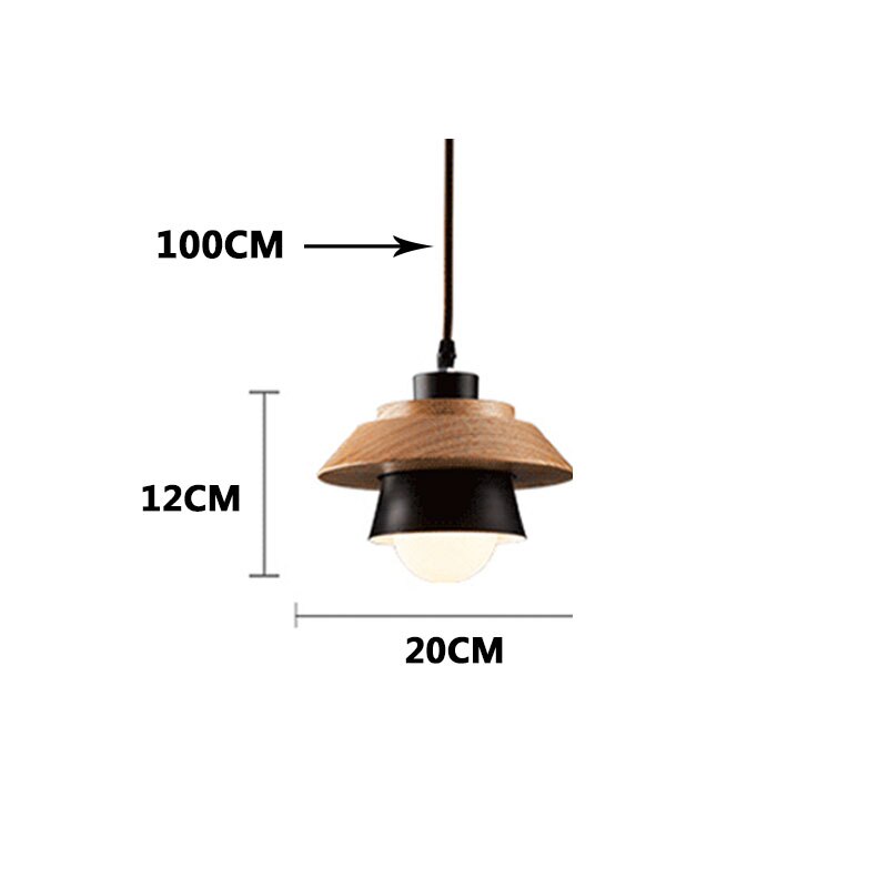 Moderne eenvoud led  e27 hanglamp nordic eenvoud hanglampen huisverbetering ijzer en hout decoratie hanglamp
