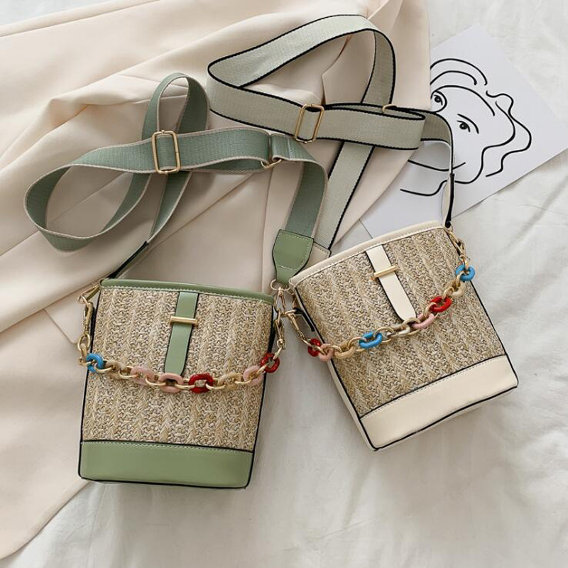 Zomer damestas breien emmer schoudertas casual kleine crossbody tassen chai dames handtassen