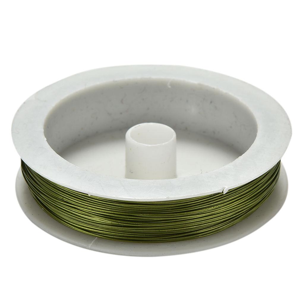 Fil artisanal en fer 0.5mm 40m | Bobine de mm, fil métallique doux pour bricolage de bijoux, guirlande de fleurs décoratives/aiguille à aiguille: green