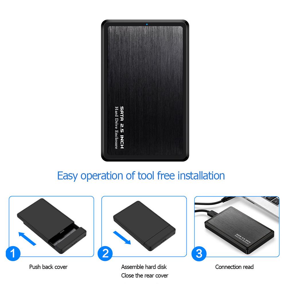 2.5 pouces Support Pour Disque Dur 5gbps USB Portable 3.0 VERS SATA HDD SSD EN ALUMINIUM GLISSIÈRE Mobile Boîtier Accessoires Informatiques