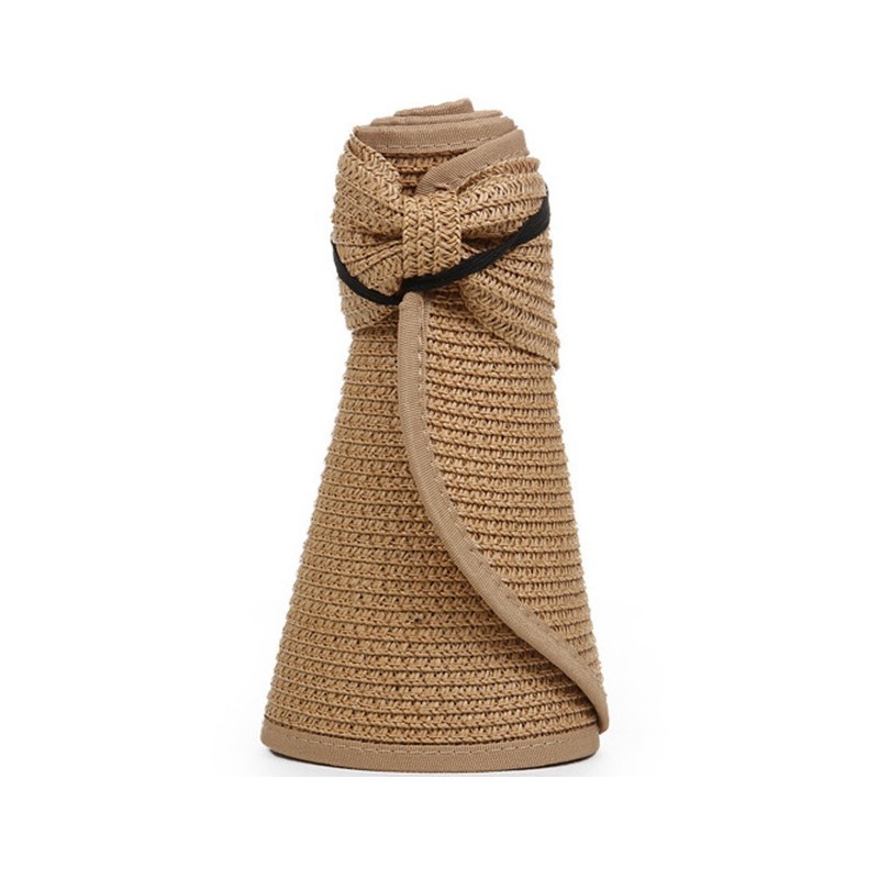 Chapeau de soleil pliable à Large bord pour femmes, casquette à nœud papillon, de plage, de , d'été, 13 couleurs,