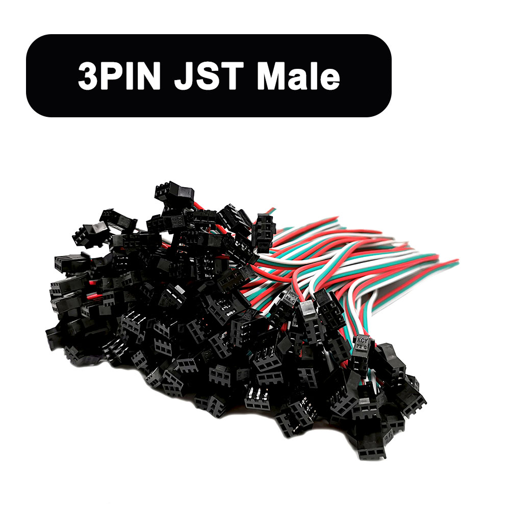 WS2811 WS2812B SK6812, conectores LED JST de 3 pines, 15cm hembra y macho, cable rojo, verde, blanco para tira de luz RGB, 10/20/50 pares