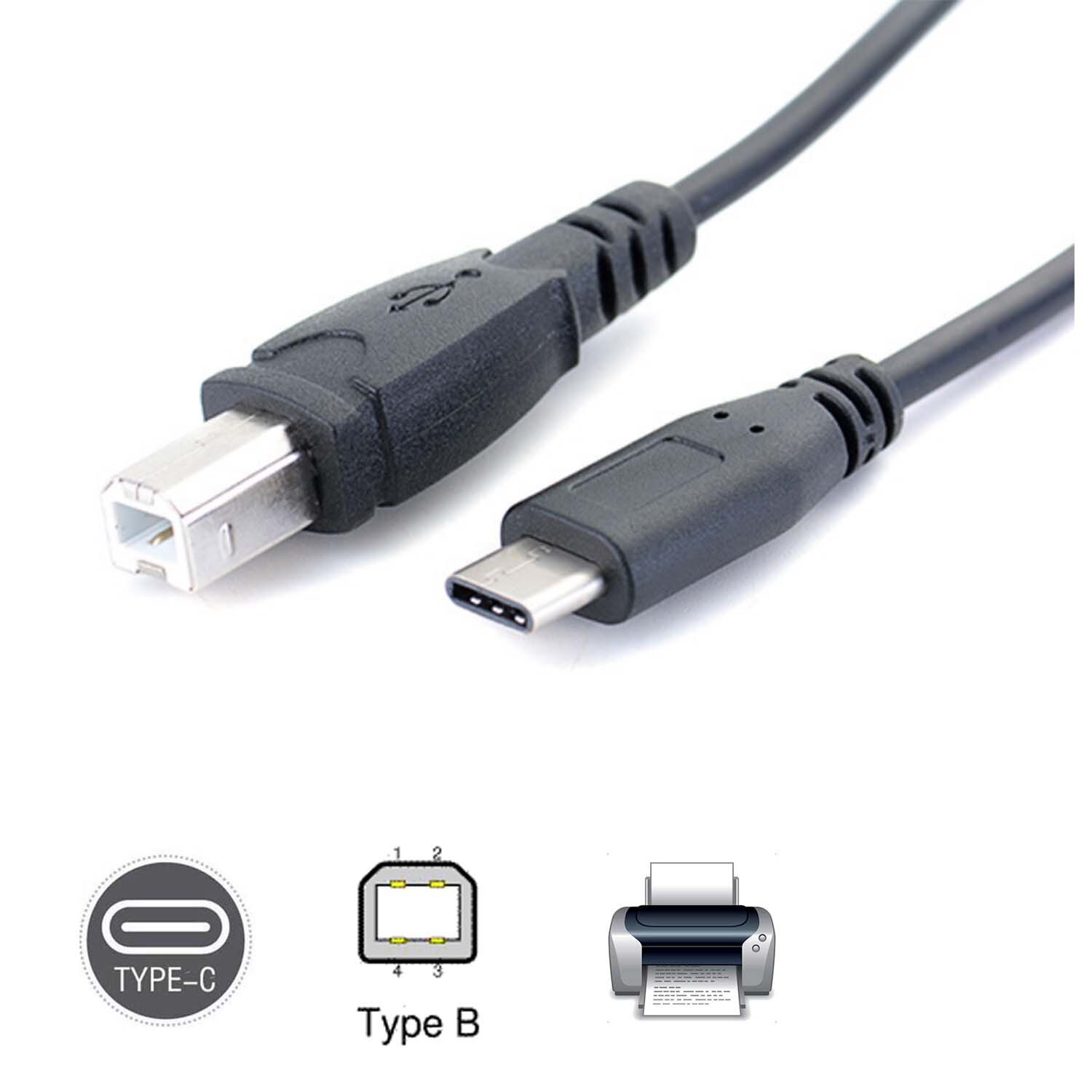 Usb-c usb 3.1 type c han til usb 2.0 b type mandlig datakabel ledning telefon tablet pc bærbar printer