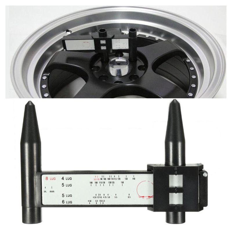 Hjul pcd mätare pcd bromsok linjal fälg hjul 4,5,6,8 bult cirkelmätare hjul bultmönster verktyg 100mm pcd mea