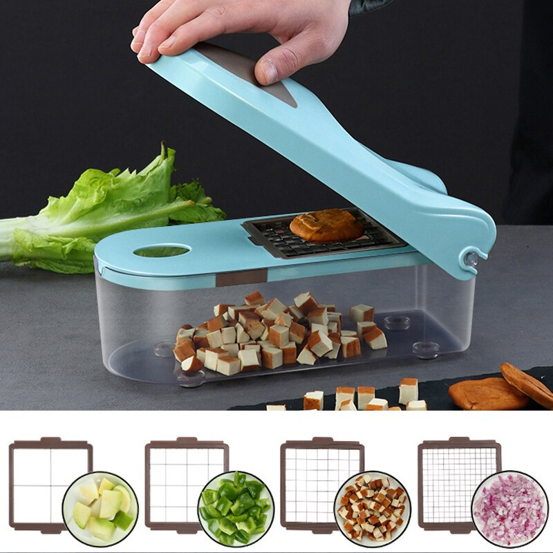 8 & 1 handleiding Ui Chopper Groente Chopper Mandoline Slicer Dicer Met 8 Verwisselbare Bladen Veggie Chopper Cutter Kitchen Tools