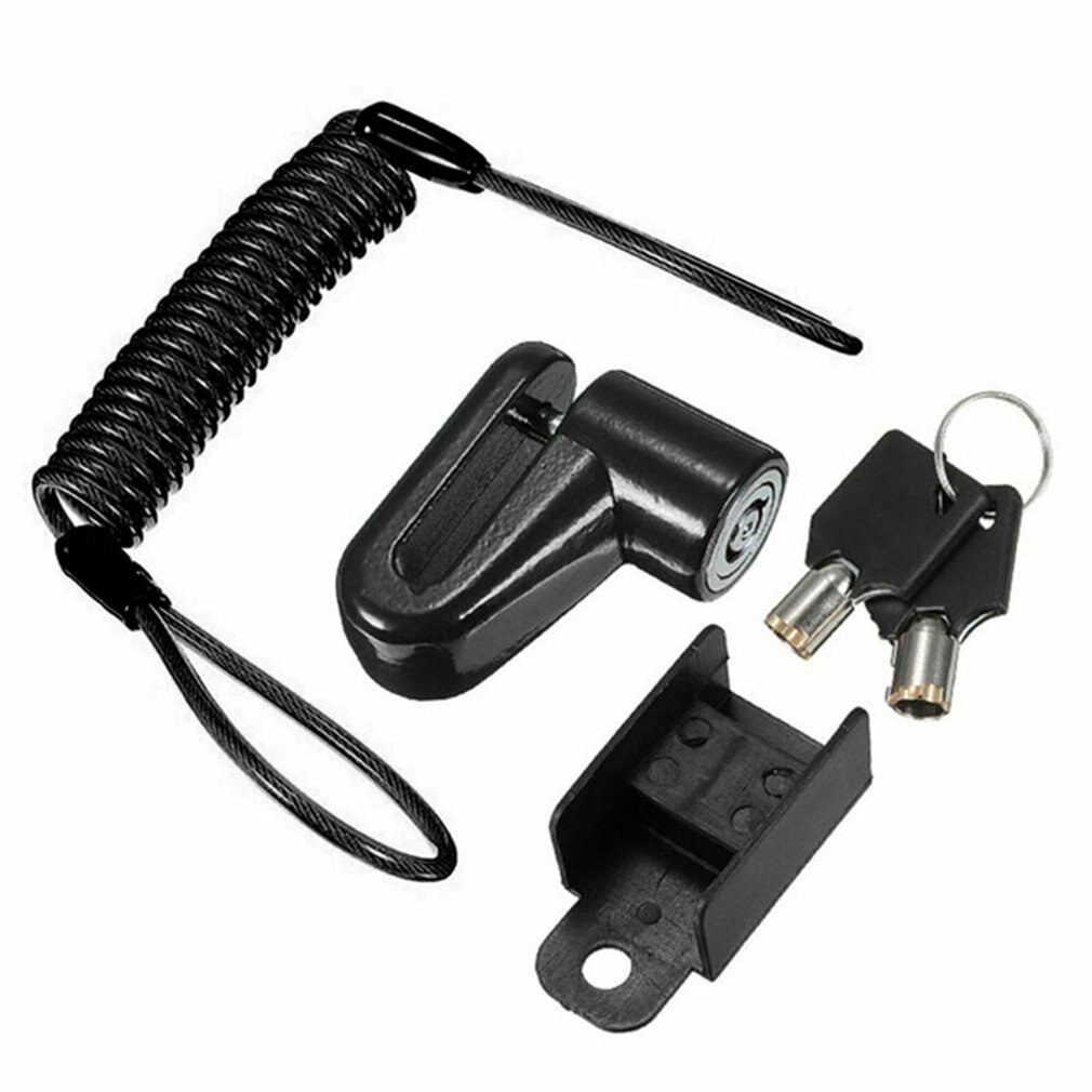 Candado antirrobo para patinete eléctrico, mecanismo de bloqueo de freno de disco para ruedas de scooter, con cable de acero, cerradura para Xiaomi M365: Black