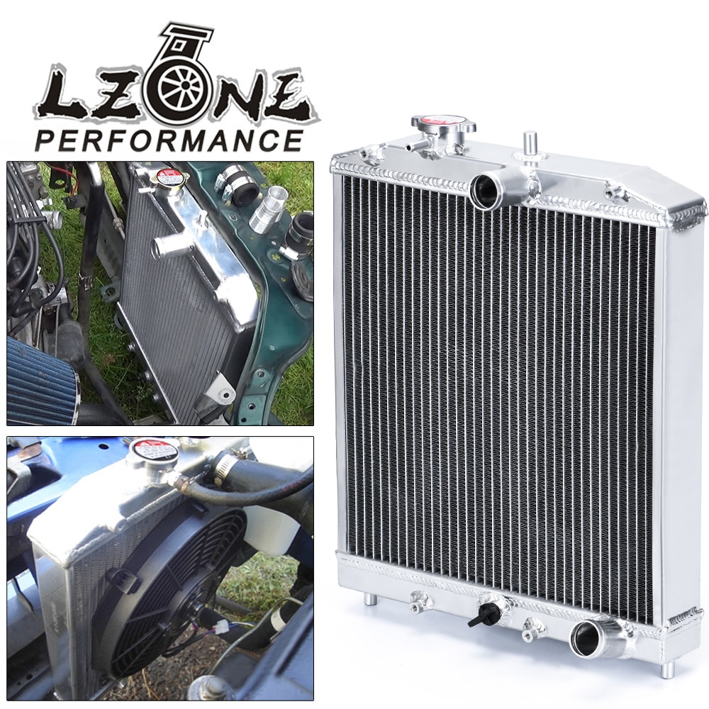 Lzone  - 3 rad 52mm full aluminiumkylare för honda civic  b18c/b16a mt 32mm in/out jr -sx104