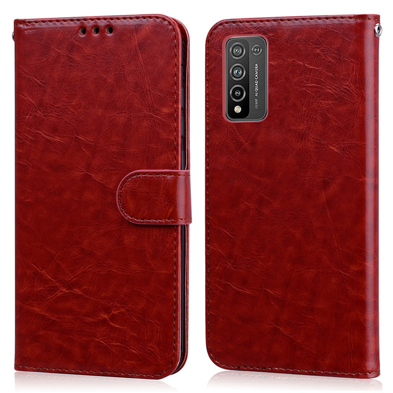 For Honor 10X Lite Case Phone Cover flip leather wallet Case for Huawei Honor 10X Lite Case Fundas Honor10X Lite 10XLite Cases: Brown