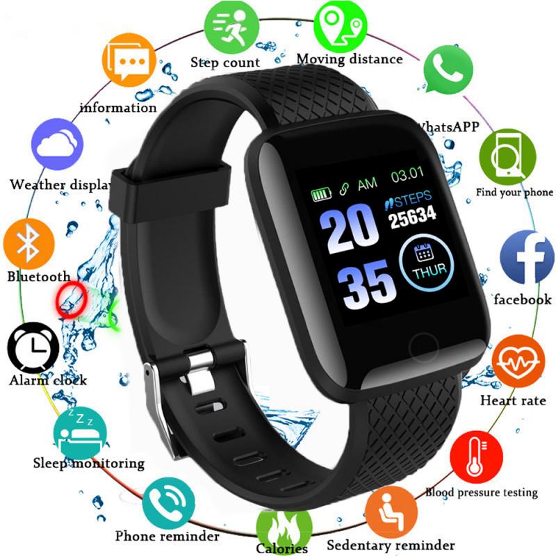 116 PLUS Smart Bracelet Band IP67 Waterproof Color Screen Fitness Tracker Heart Rate Blood Bluetooth Smart Wristband
