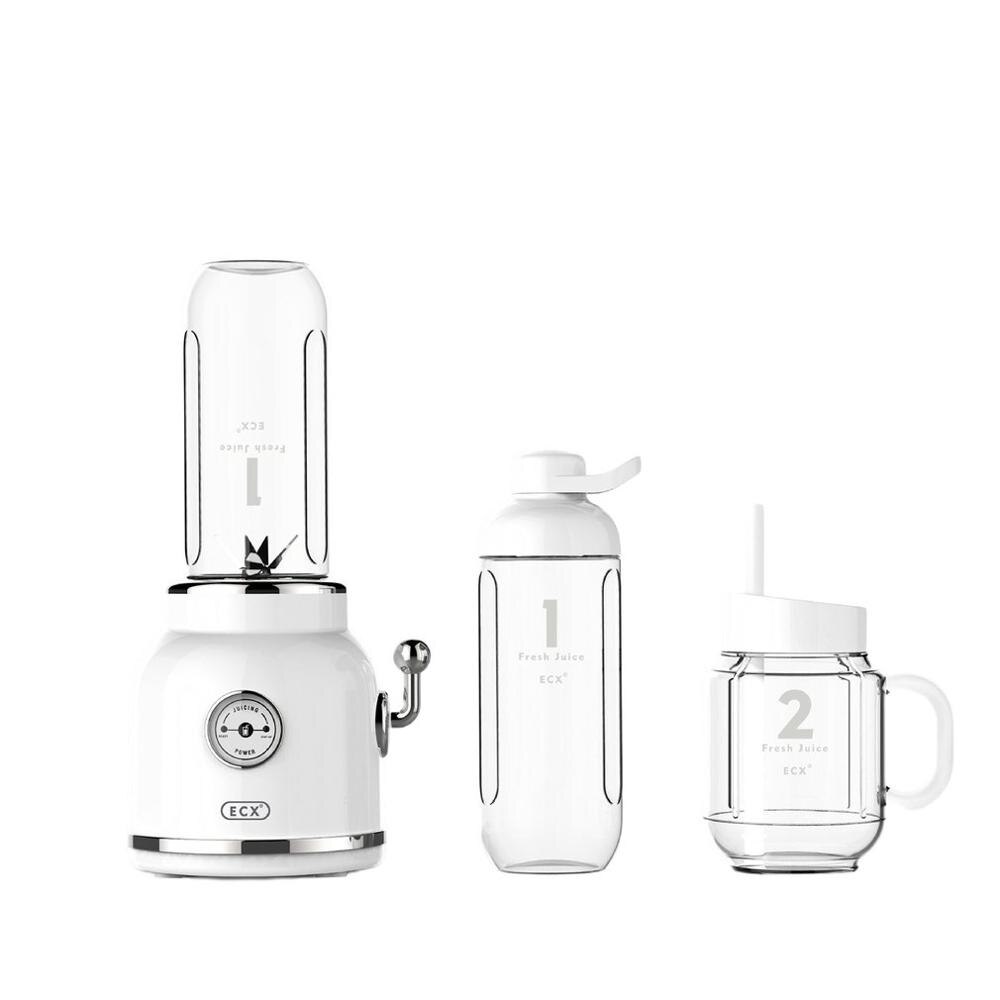 Licuadora de zumo Retro, exprimidor de frutas, batidora multifunción para alimentos de bebés, máquina para hacer zumos, licuadora portátil de frutas, 1 Uds.: Blanco