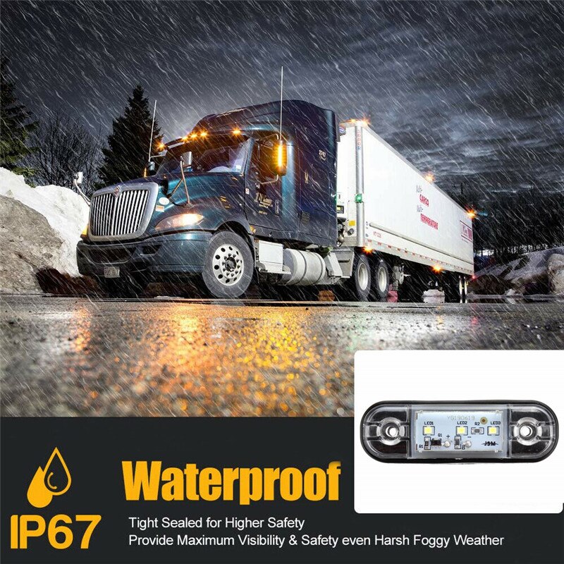 10 stk. hvidt led -markeringslygte trailerlygter ledede 24v lastbiltrailer -led -belysning sidemarkeringslys til lastbiler