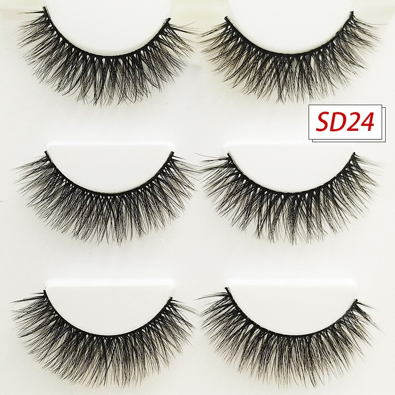 3 paires d&#39;autocollants de cils réutilisables, faux cils imperméables et durables, auto-adhésif pour femmes et petite amie: SD24
