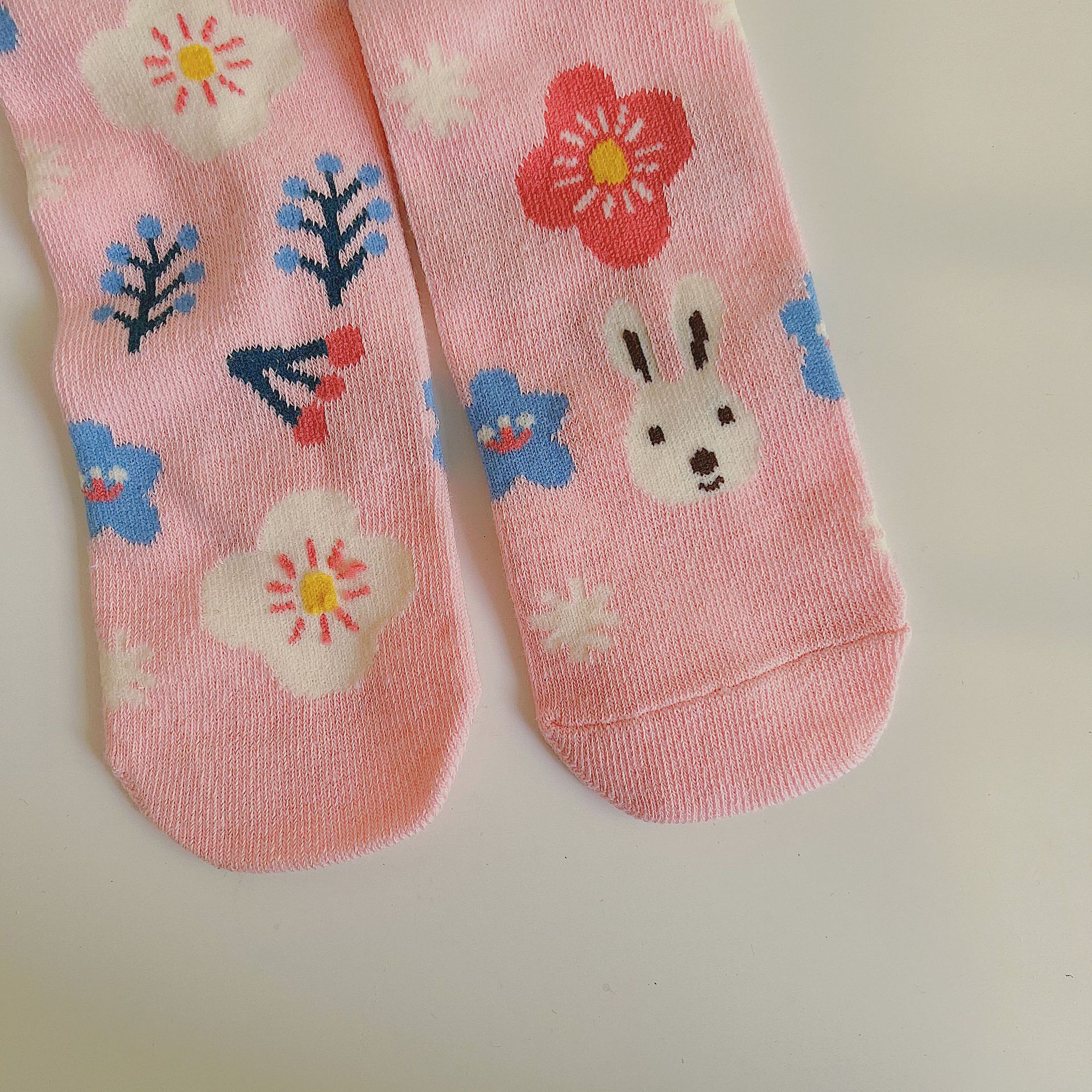 Calcetines con dibujos de conejos para niños y niñas, medias de primavera y otoño, 1 par: 2