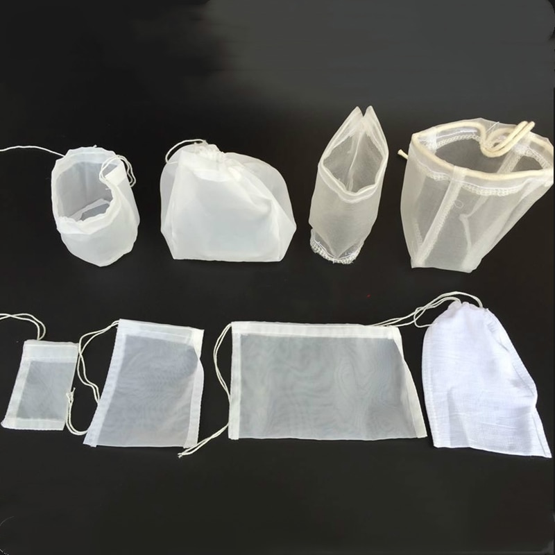 4 Maten Praktische Voedsel Moer Melk Thee Vruchtensap Koffie Wijn Nylon Mesh Net Stam Kruid Vloeistof Filter Zak Keuken accessoires