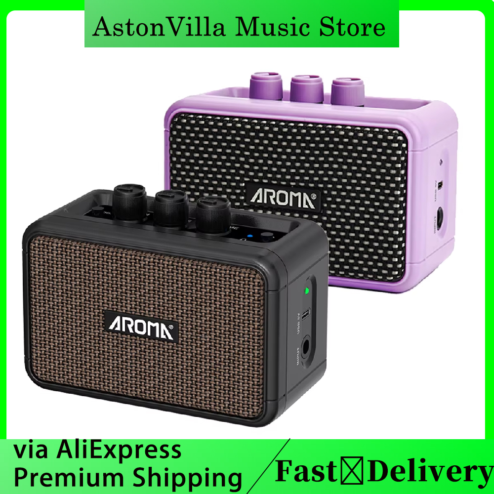 Aroma AG-04 Bluetooth Guitar Amp｜5W Portable Mini Amplifier｜Wireless Speaker for Electric/Acoustic Guitar FCC/CE Certified 🎸