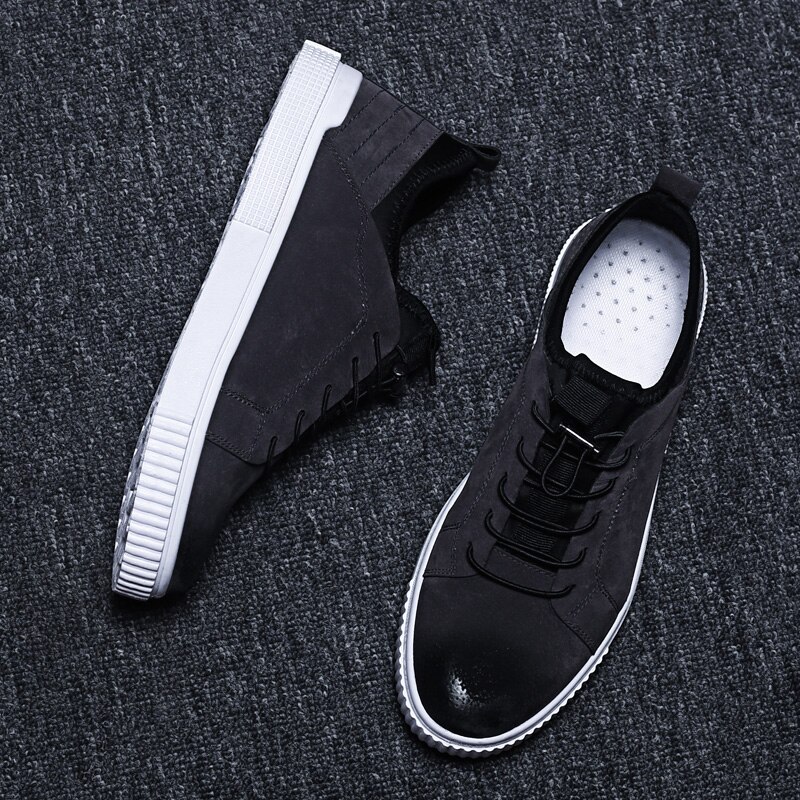 Mænd skateboard sko ruskind læder sneakers mænd efterår mænd sport lejligheder sko gåsko zapatillas de deporte