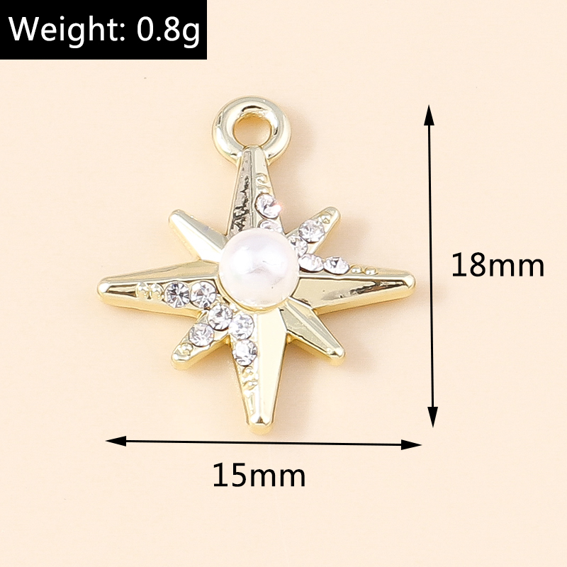 Leslie 5 Stuks Prachtige Gouden Zilveren Kleur Kristal Halve Maan Sterren Bedels Voor Oorbellen Armband Ketting Diy Sieraden Hangers