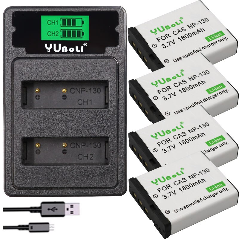 bateria NP-130 NP 130 NP130 CNP-130 CNP130 battery + lcd dua charger for Casio Exilim EX-H30 ZR100 ZR200 ZR300 ZR400 ZR410 ZR700: charger and 4battery