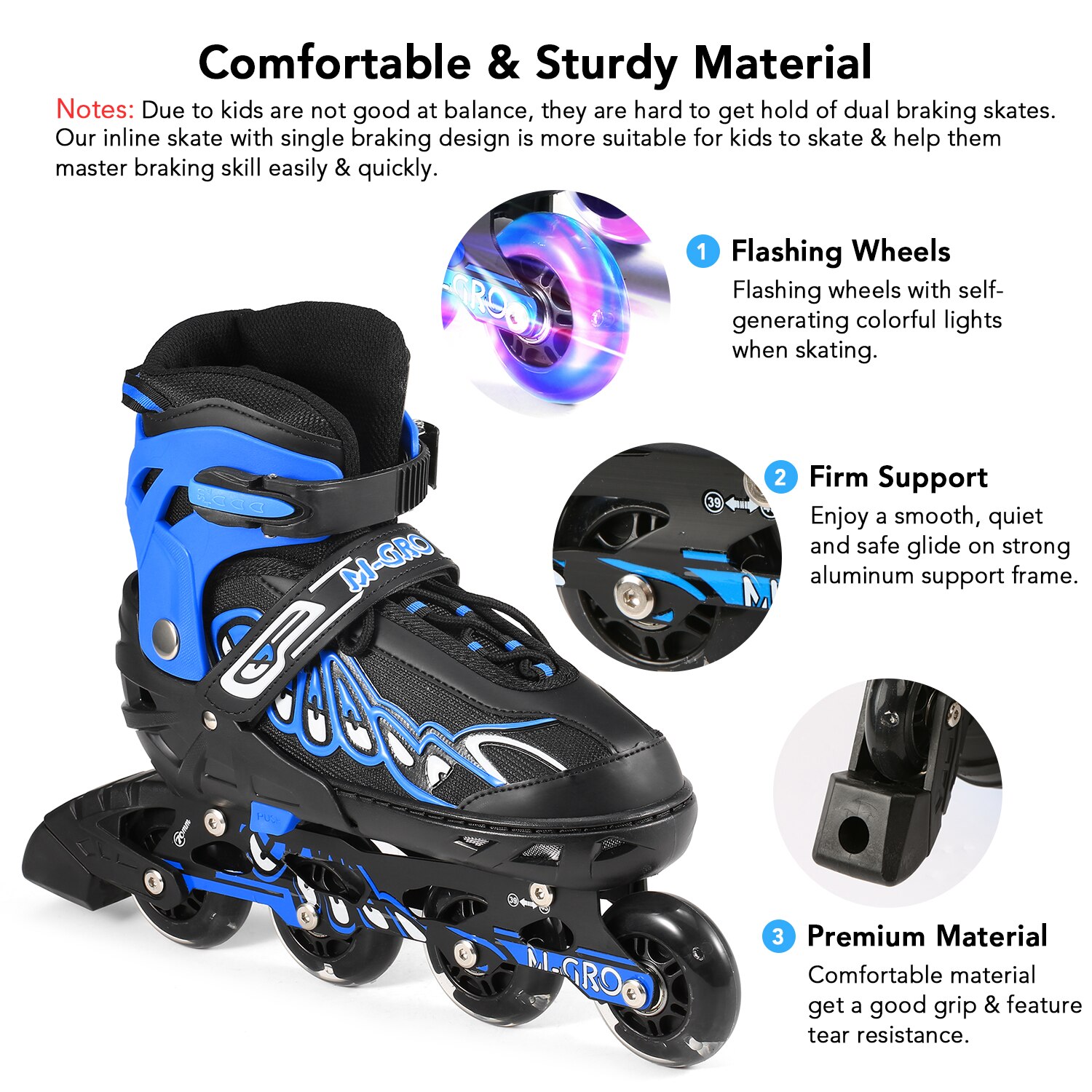 Adjustable Adult Inline Skates with Illuminating Wheels Comfortable Roller Skates Outdoor Skates Shoes For Kids Women Men