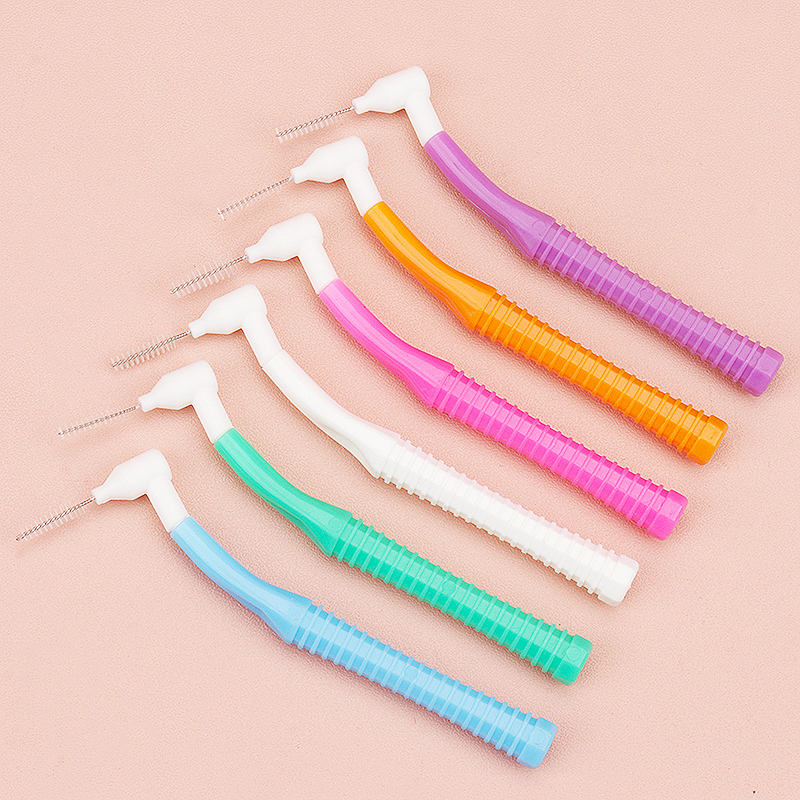 10 Pcs Orthodontic Toothpick Teeth Whitening Tooth Pick ToothBrush Oral Hygiene Care Tools L Shape Push-Pull Interdental Brush