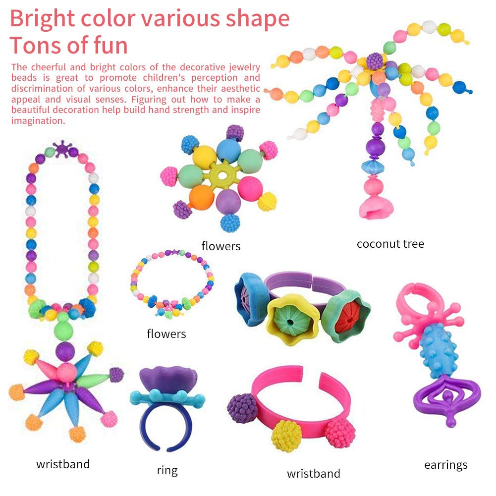 500 stuks pop snap kralenset herbruikbare diy ketting armband ring peuter speelgoed maken ketting armband en ring voor meisjes