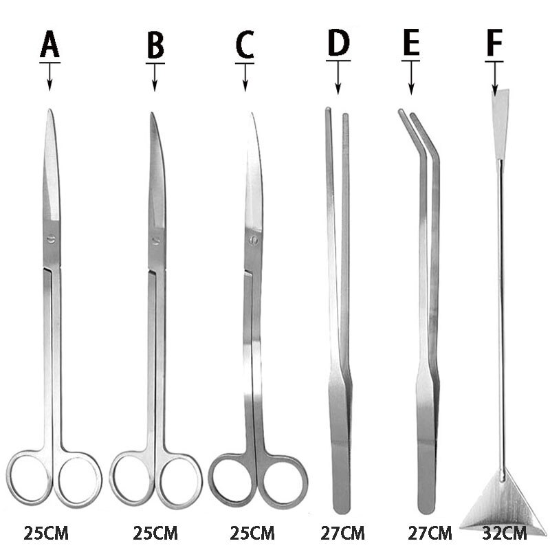 Aquarium Gereedschap Set Planten Pincet En Schaar Gras Rvs Cleaning Tools Planten Aquarium Accessoires 4 5 6 Stks/set