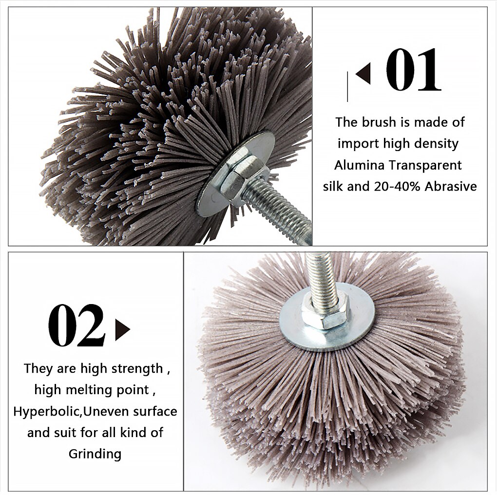 Nylon Wire Brush Abrasive Wheel Flower Head Woodworking Polishing Wire Grinding Wheel